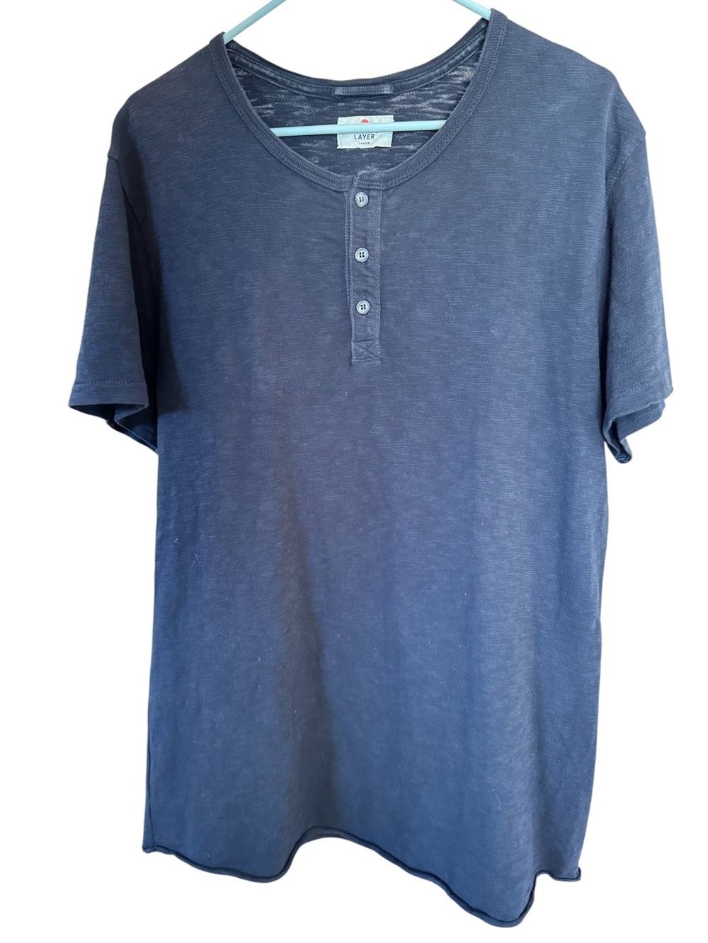 Marine Layer men’s cotton crewneck button shirt large